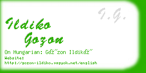 ildiko gozon business card